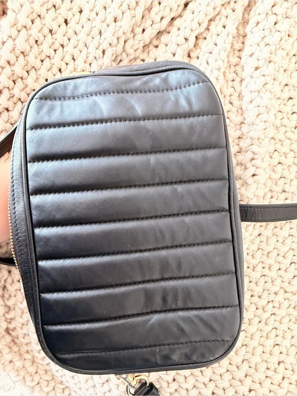 Coach Black Quilted Leather Crossbody with Gold Hardware